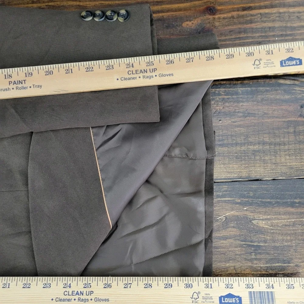 Andrew Fezza Men's Sport Coat Blazer Two Button Brown Suede‎ Polyester Blend 46R